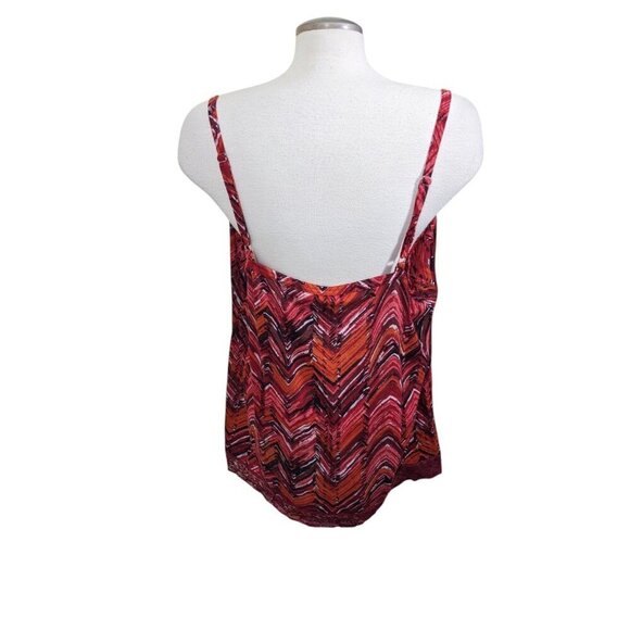 Vintage 90s Y2K Faded Glory Tank Top Women Plus 3X Red Lace Trim Sweetheart Neck - Picture 4 of 7